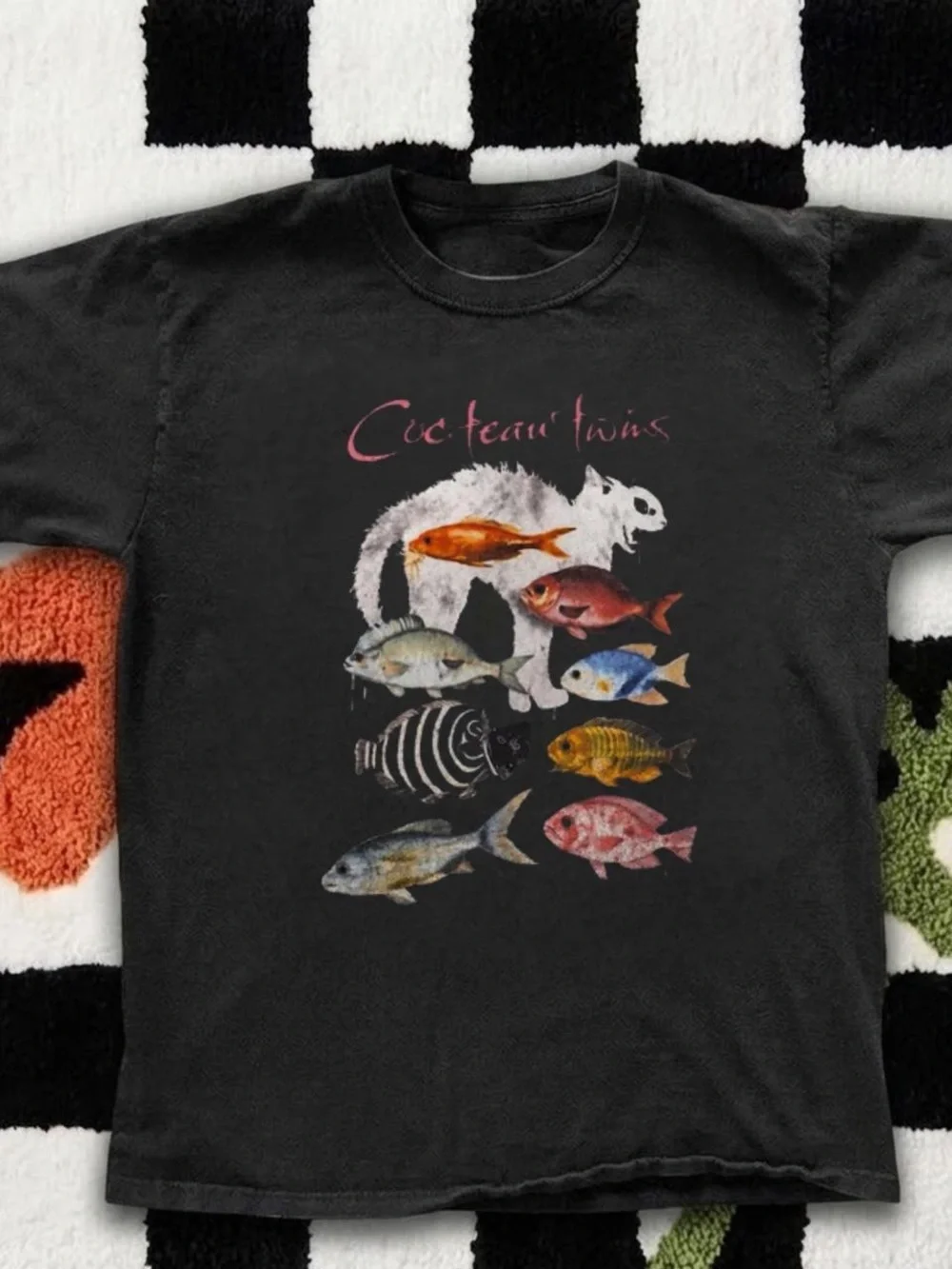 Cocteau Twins Band Cat Fish Retro Vintage Graphic Rock Women Men T-shirt Unisex